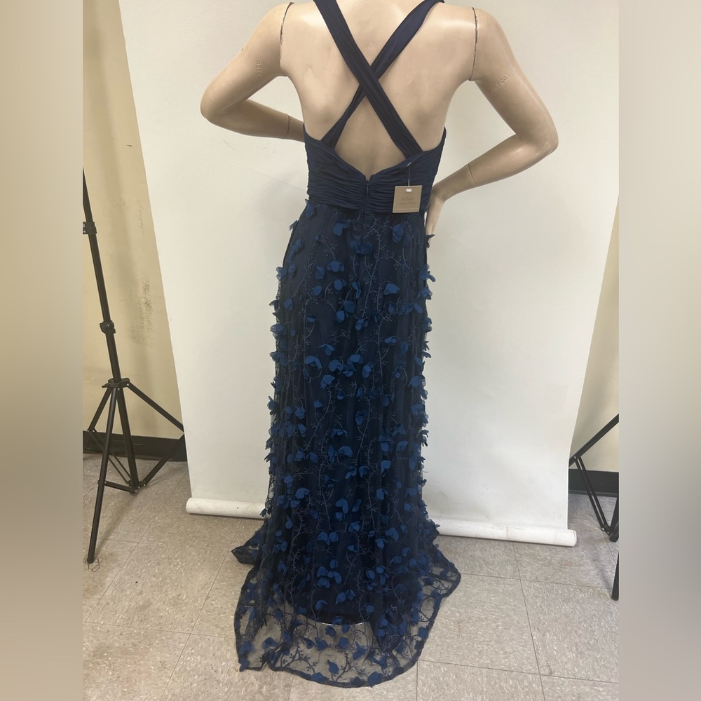 Aidan by Aidan Mattox sleeveless embroidered V-neck long gown - Picture 9 of 12